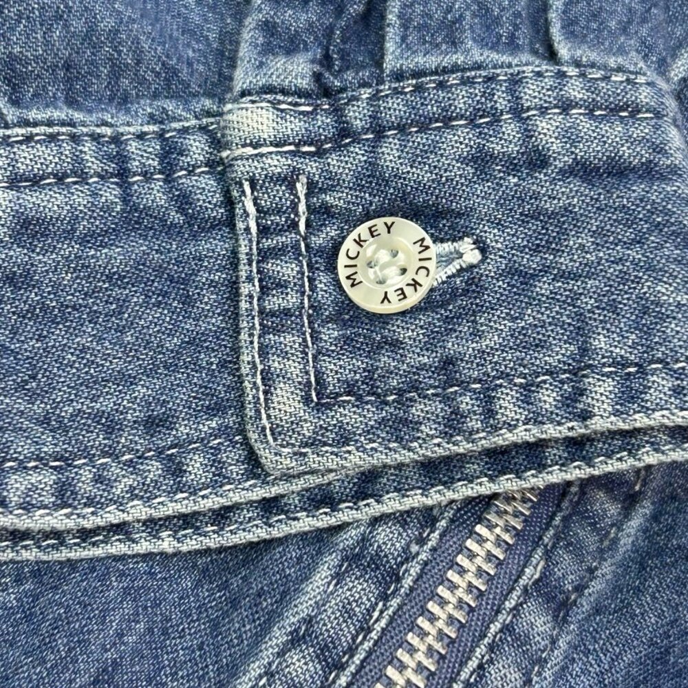 Vintage Mickey Jerry Leigh Mickey Mouse Woman's Denim Shirt Jacket Medium Zip - Picture 7 of 8